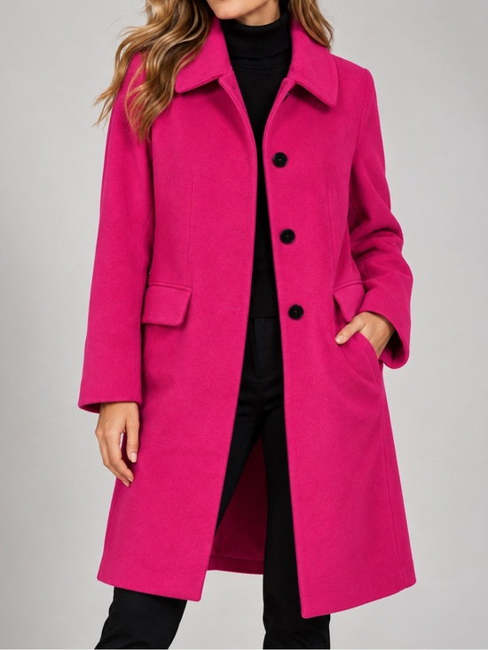 Talbots Jackets & Blazers - Talbots Bright Fuchsia Wool Pea Coat